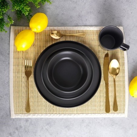 Nõude komplekt, keraamiline must, 4 inimes... | FreshDesign.ee