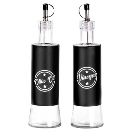 Õli- ja äädikapudel, must, 300 ml 2 tk