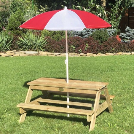 CLASSIC WORLD EDU puidust piknikulaud vihmavarjuga