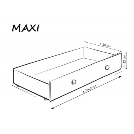 Sahtel MAXI beebivoodi alla 120x60 cm, tumehall | FreshDesign.ee
