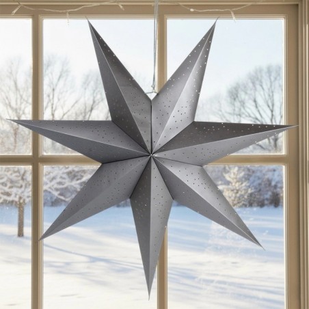 Dekoratiivne ažuurne pabertäht, hall, 75 cm