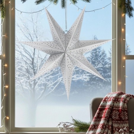 Dekoratiivne ažuurne pabertäht, hõbedane, 45 cm