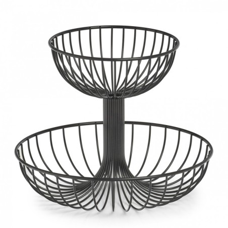 Kahe korrusega puuviljakorv, must | FreshDesign.ee