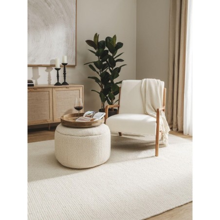 käsitöö villa Pouf Rocco Valge 55x55x30 cm