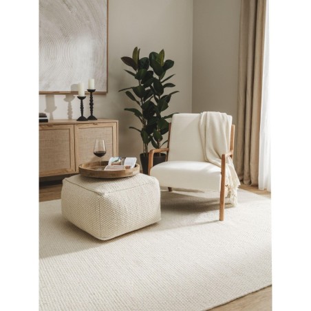 käsitöö villa Pouf Rocco Valge 55x55x30 cm