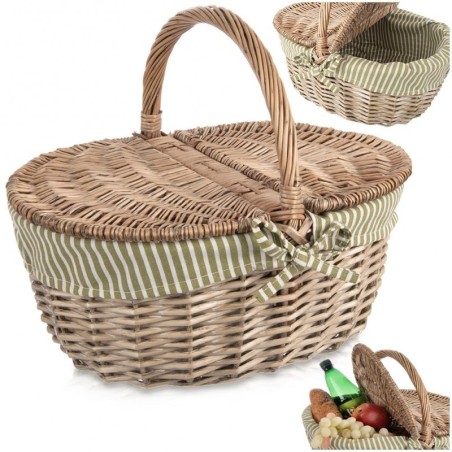 Kinnine punutud piknikukorv 42x32x35 cm | FreshDesign.ee