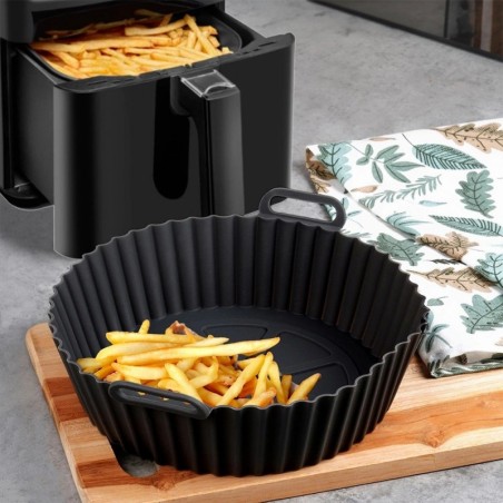 Air Fryer sisetükk õhufritüürile, silikoon, must, 20,5 cm