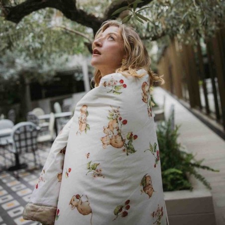 XL Tekk 140x200 cm, BY LARA GESSLER - CUTE MICE - SAND