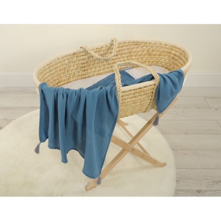 Õhuke musliin tekk 75x100 cm - pastel blue