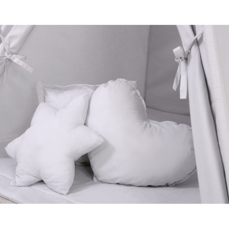 Tipi telk aluse ja patjadega + suled, helehall | FreshDesign.ee