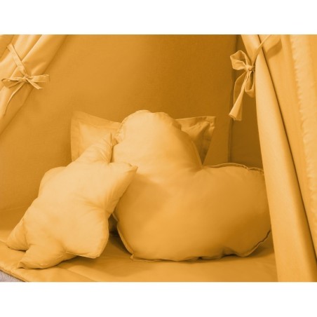 Tipi telk aluse ja patjadega + suled, kollane | FreshDesign.ee