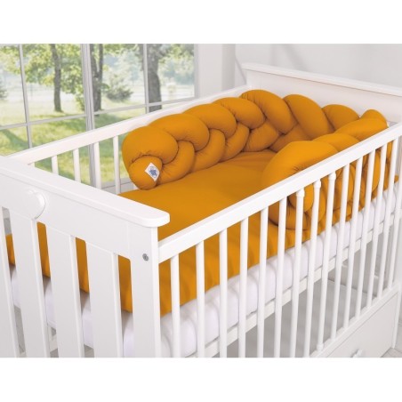 Punutud voodipehmendus 180 cm, sinepikollane