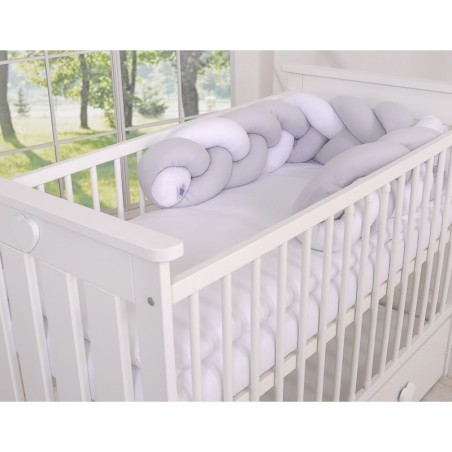 Punutud voodipehmendus 180 cm, valge/hall | FreshDesign.ee