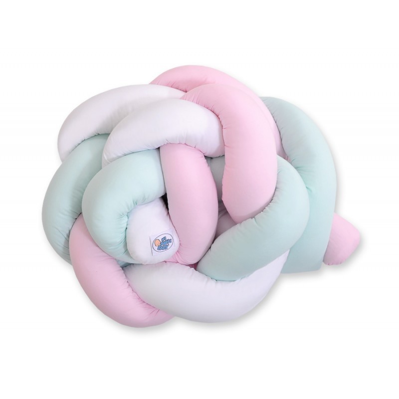 Punutud voodipehmendus 180 cm, valge/roosa/mint | FreshDesign.ee