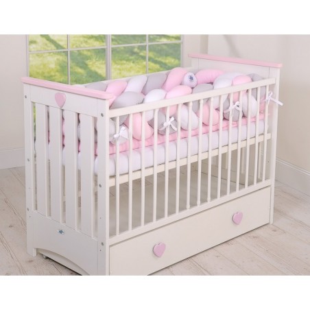 Punutud voodipehmendus XXL 360 cm, roosa/v... | FreshDesign.ee