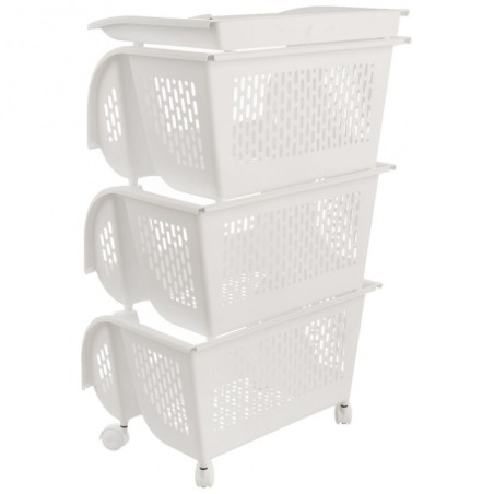 Ratastel riiul panipaik 39x28x65 cm, valge | FreshDesign.ee