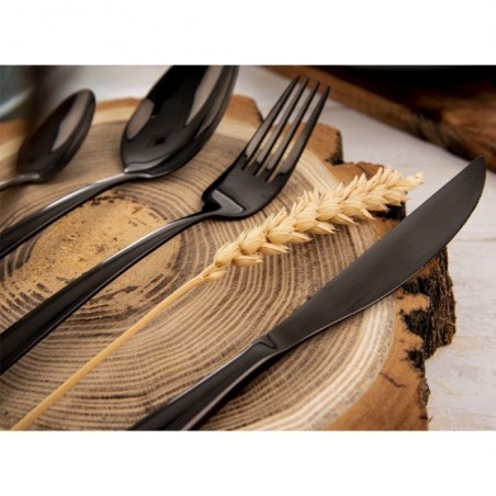 Söögiriistade komplekt 6 inimesele, must, 24 osa