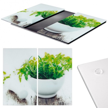 Pliidiplaadi kaitse / lõikelaud klaas, 2 tk.