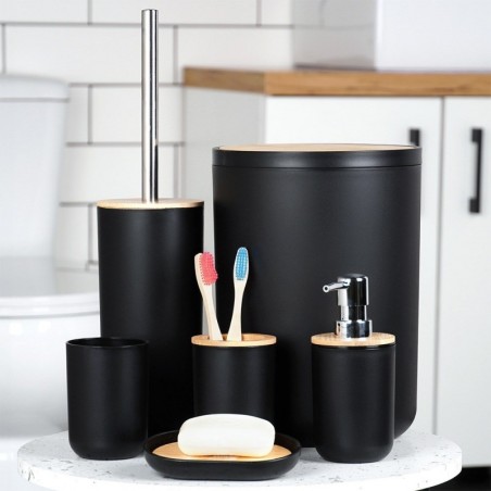 Vannitoa tarvikute komplekt, must