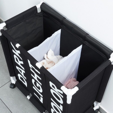 Pesukorv ratastel 3 sahtliga,137 l