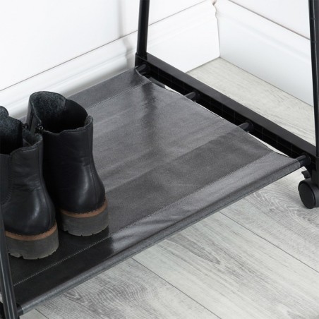 Riidestange riidenagi must ratastel 88x44x160 cm