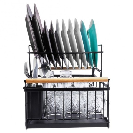 Kahetasandiline nõuderest, must, 48x29x28.5 cm | FreshDesign.ee