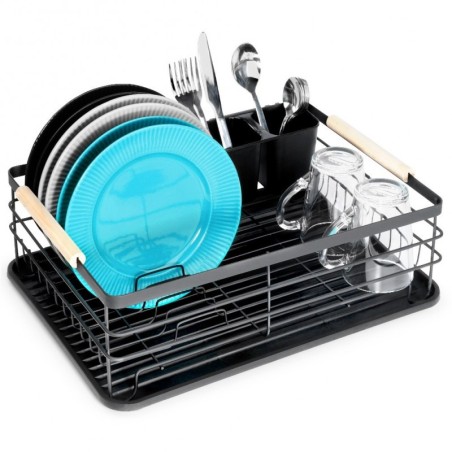 Nõuderest kuivatusrest, 43x32x14.5 cm, must