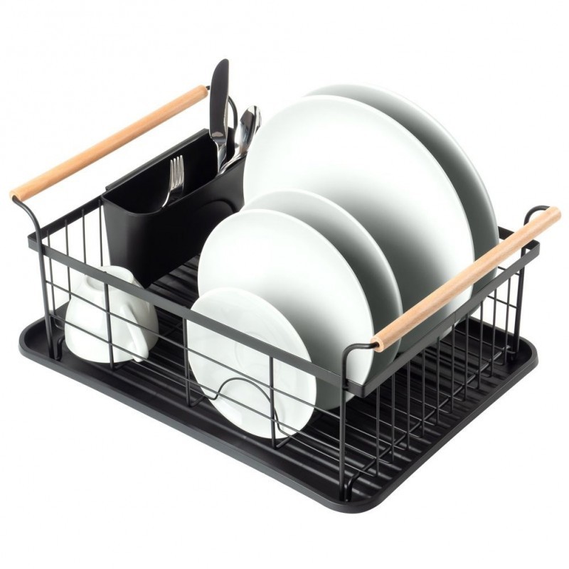 Nõuderest kuivatusrest, must, 42.5x29.5x19 cm | FreshDesign.ee