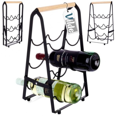 Veiniriiul metallist must 6 pudelit 21x38 cm | FreshDesign.ee