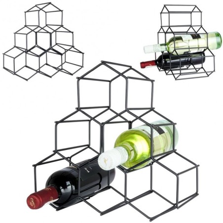 Veiniriiul metallist must 6 pudelile 29,5x28,5 cm