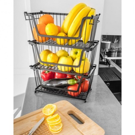 Metallist ladustatav korv, must