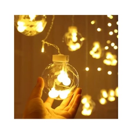 108LED USB valgus kardin - warm white