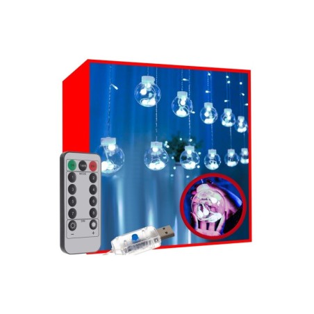 108LED USB valgus kardin - cool white