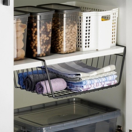 Metallist rippkorv riiuli all, must, 40,5x26,5x14,5 cm