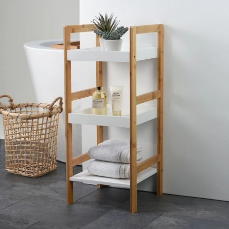 3-korruseline bambusest vannitoariiul, 30x30x72 cm