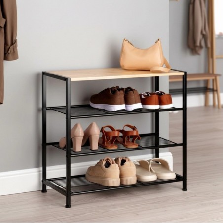 Must metallist jalatsiriiul, 4-korruseline, 60x30x57 cm