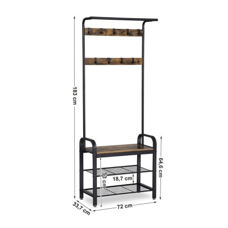 Riidenagi 33,7 x 72 x 183 cm, tumepruun