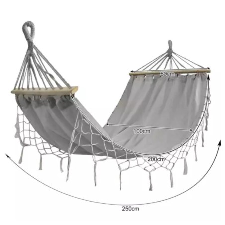 Võrkkiik hall 200x100cm | FreshDesign.ee