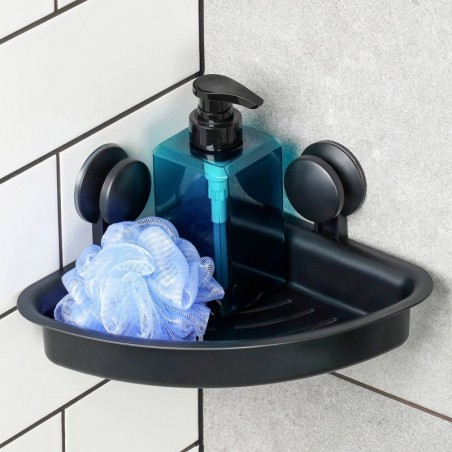 Nurga duširiiul, must, iminappadega, 28x22x12 cm