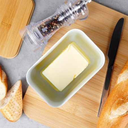 Valge terasest võinõu bambusest kaanega | FreshDesign.ee