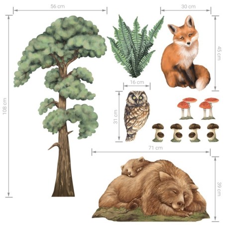 Seinakleebis forest animals 1 | FreshDesign.ee