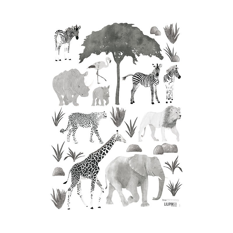 Seinakleebis loomad, mustvalge | FreshDesign.ee