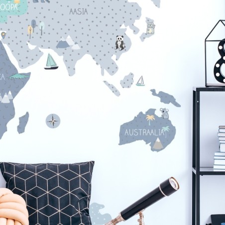 Seinakleebis Maakaart M eesti keeles, sinine | FreshDesign.ee