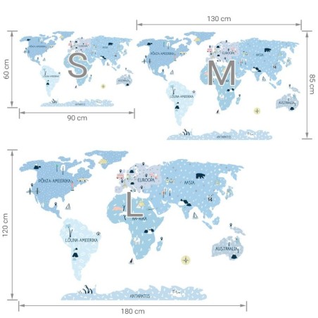 Seinakleebis Maakaart S eesti keeles, ice cold | FreshDesign.ee