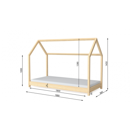 Voodi bella 80x180 cm, naturaalne | FreshDesign.ee