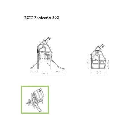 Puidust mängumaja EXIT Fantasia 300 - punane