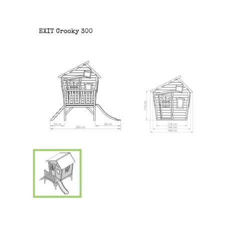 Puidust mängumaja EXIT Crooky 300 - Hall/beež