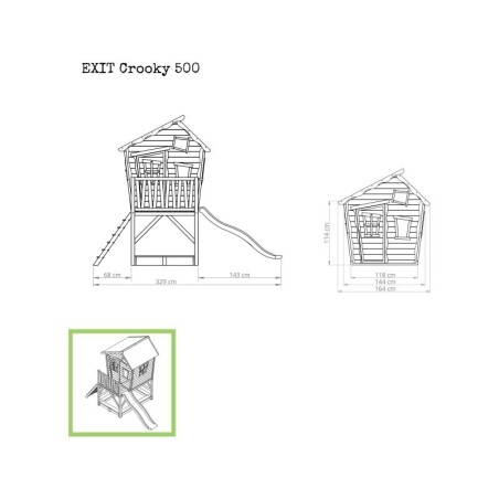 Puidust mängumaja EXIT Crooky 500 - Hall/beež | FreshDesign.ee