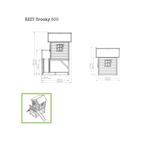 Puidust mängumaja EXIT Crooky 500 - Hall/beež | FreshDesign.ee