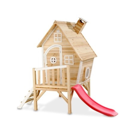 Puidust mängumaja koos terrassi ja liumäeg... | FreshDesign.ee